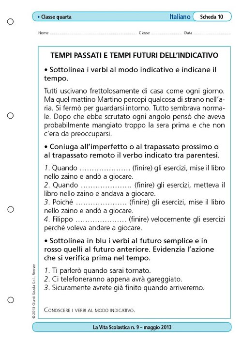 Tempi passati e tempi futuri dell'indicativo | Giunti Scuola Tempi passati e tempi futuri dell'indicativo | Giunti Scuola