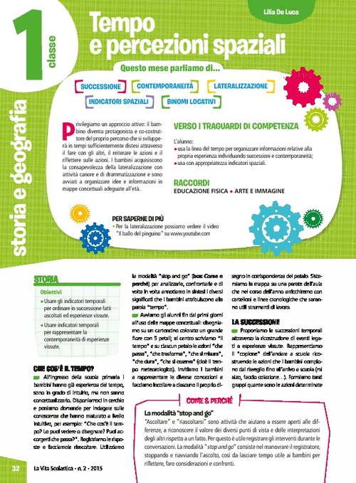 Tempo e percezioni spaziali | Giunti Scuola Tempo e percezioni spaziali | Giunti Scuola