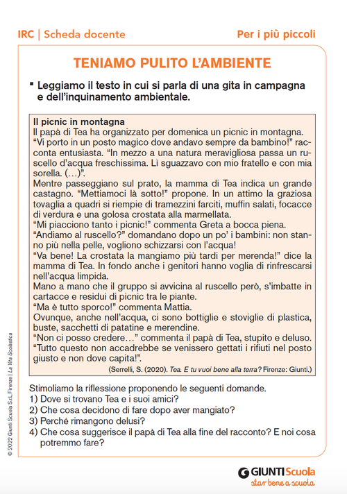Teniamo pulito l'ambiente | Giunti Scuola Teniamo pulito l'ambiente | Giunti Scuola