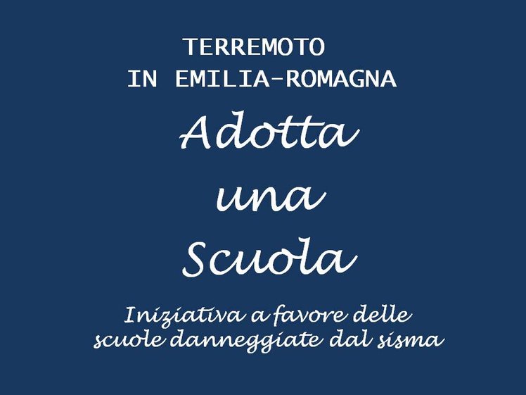 Terremoto, USR Emilia Romagna lancia l'iniziativa "Adotta una scuola" | Giunti Scuola Terremoto, USR Emilia Romagna lancia l'iniziativa "Adotta una scuola" | Giunti Scuola