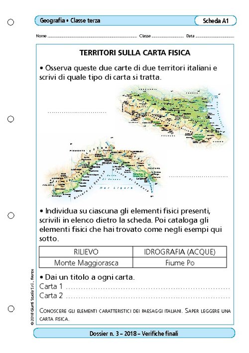 Territori sulla carta fisica | Giunti Scuola Territori sulla carta fisica | Giunti Scuola