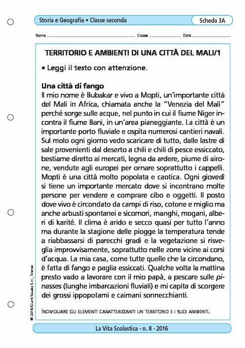 Territorio e ambienti di una città del Mali/1 | Giunti Scuola Territorio e ambienti di una città del Mali/1 | Giunti Scuola