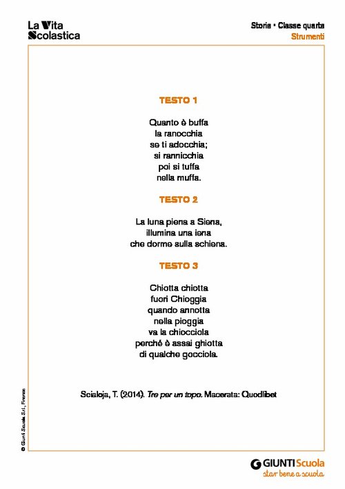 Testi per la classe IV | Giunti Scuola Testi per la classe IV | Giunti Scuola