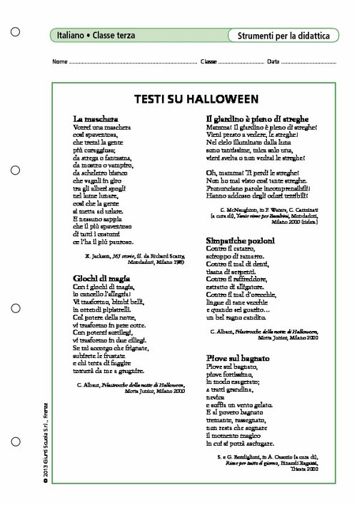 Testi su Halloween | Giunti Scuola