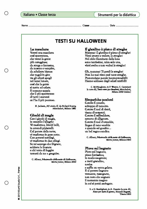Testi su Halloween | Giunti Scuola Testi su Halloween | Giunti Scuola