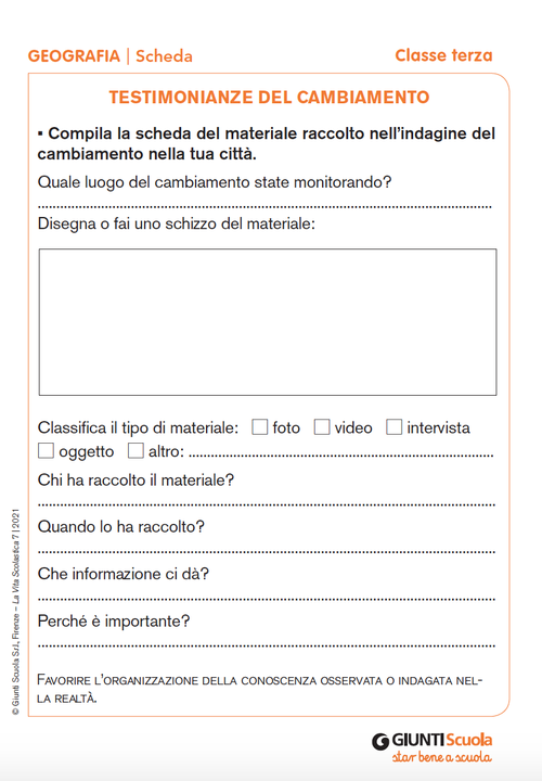 Testimonianze del cambiamento | Giunti Scuola Testimonianze del cambiamento | Giunti Scuola