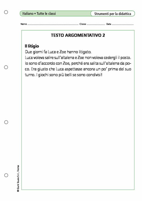 Testo argomentativo/2 | Giunti Scuola Testo argomentativo/2 | Giunti Scuola