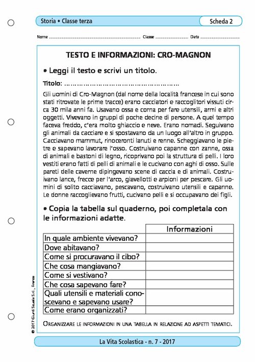 Testo e informazioni: Cro-Magnon | Giunti Scuola Testo e informazioni: Cro-Magnon | Giunti Scuola
