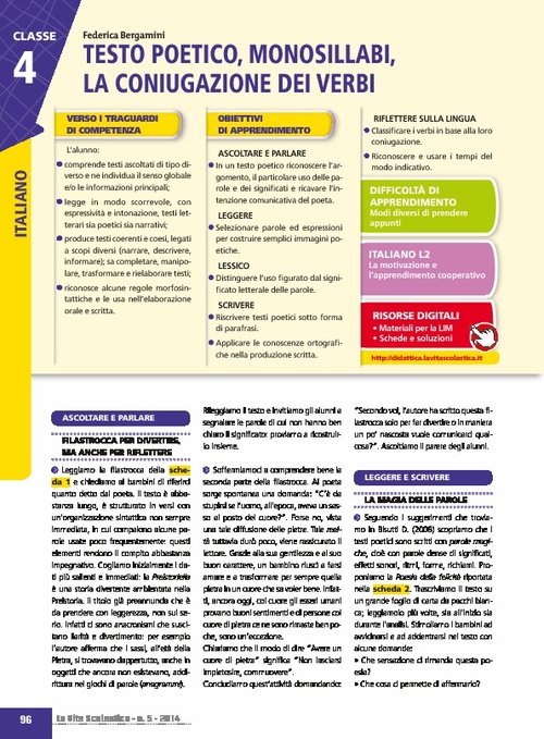Testo poetico, monosillabi, la coniugazione dei verbi | Giunti Scuola Testo poetico, monosillabi, la coniugazione dei verbi | Giunti Scuola