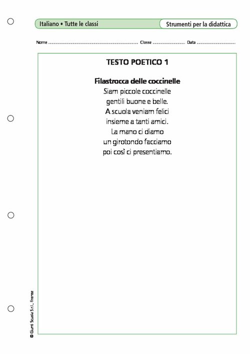 Testo poetico/1 | Giunti Scuola Testo poetico/1 | Giunti Scuola