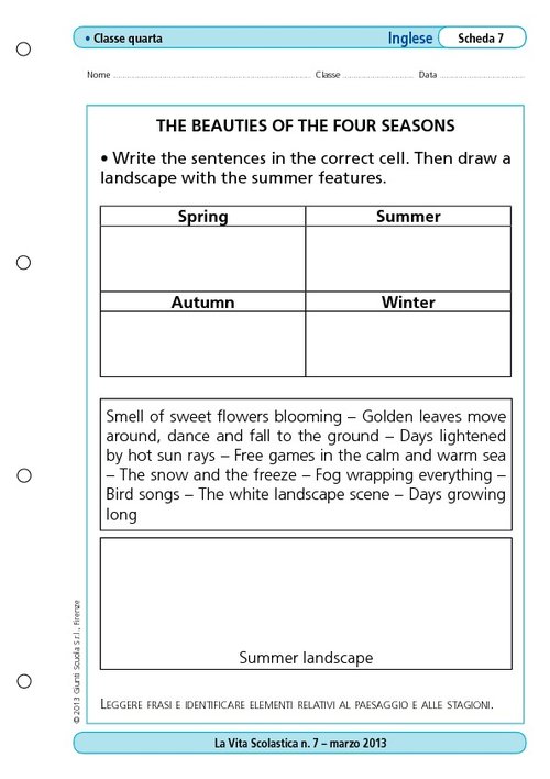 The beauties of the four seasons | Giunti Scuola