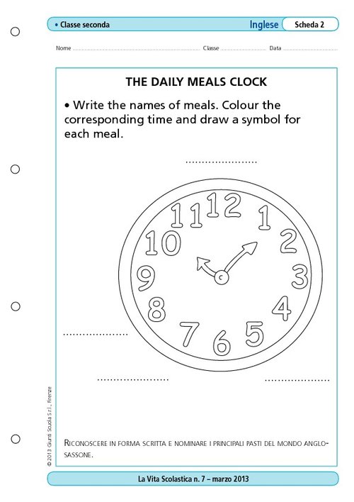 The daily meals clock | Giunti Scuola
