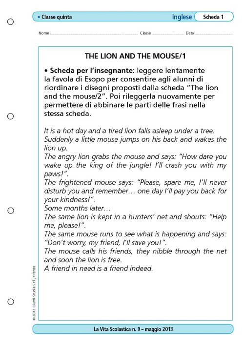 The lion and the mouse/1 | Giunti Scuola The lion and the mouse/1 | Giunti Scuola