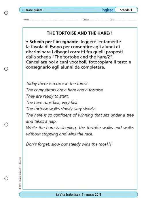 The tortoise and the hare/1 | Giunti Scuola The tortoise and the hare/1 | Giunti Scuola