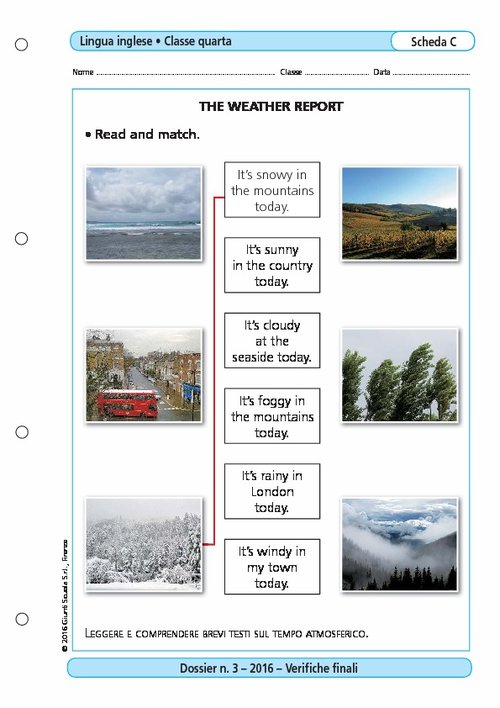 The weather report | Giunti Scuola The weather report | Giunti Scuola