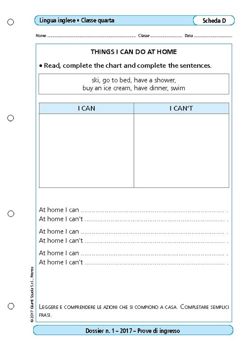 Things I can do at home | Giunti Scuola Things I can do at home | Giunti Scuola
