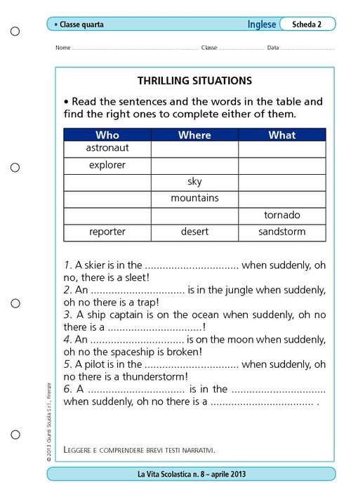 Thrilling situations | Giunti Scuola Thrilling situations | Giunti Scuola