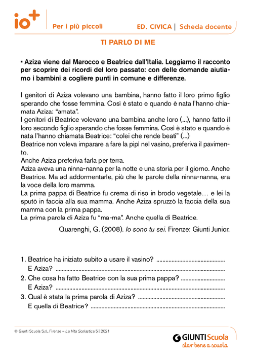 Ti parlo di me | Giunti Scuola Ti parlo di me | Giunti Scuola