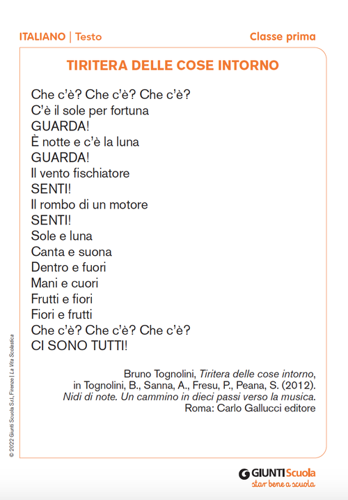 Tiritera delle cose intorno | Giunti Scuola Tiritera delle cose intorno | Giunti Scuola