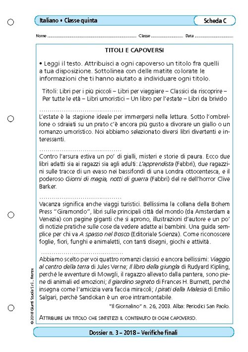 Titoli e capoversi | Giunti Scuola Titoli e capoversi | Giunti Scuola