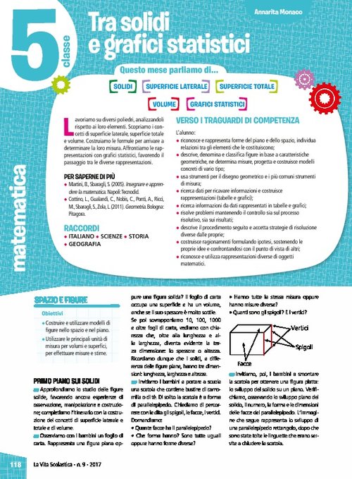 Tra solidi e grafici statistici | Giunti Scuola Tra solidi e grafici statistici | Giunti Scuola