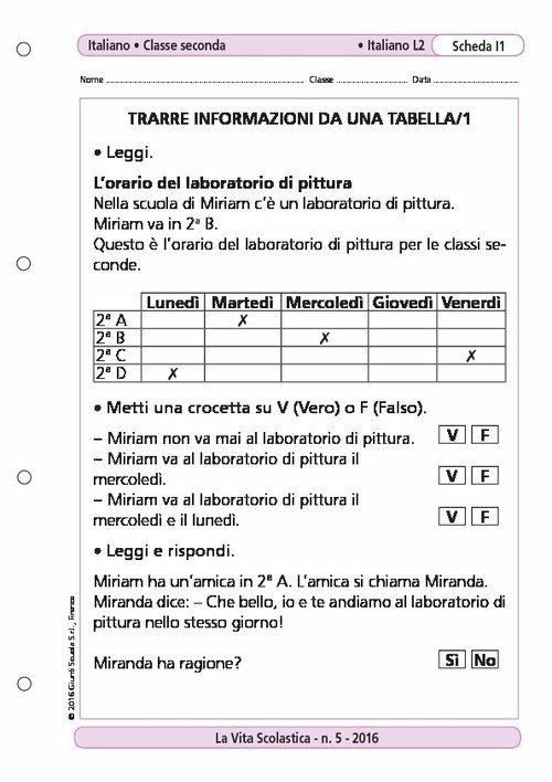 Trarre informazioni da una tabella/1 | Giunti Scuola Trarre informazioni da una tabella/1 | Giunti Scuola