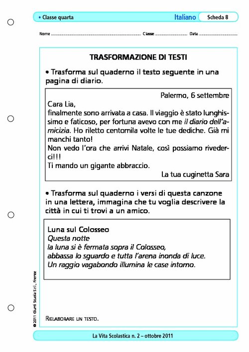 Trasformazione di testi | Giunti Scuola Trasformazione di testi | Giunti Scuola