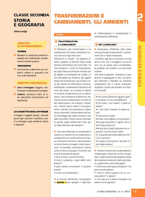 Trasformazioni e cambiamenti, gli ambienti | Giunti Scuola Trasformazioni e cambiamenti, gli ambienti | Giunti Scuola