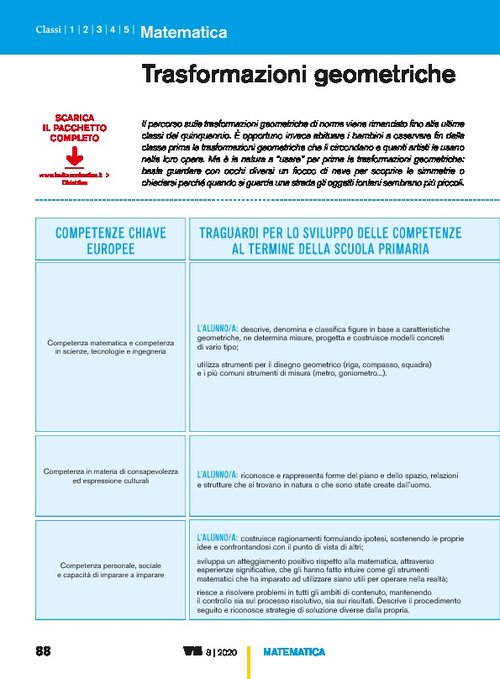 Trasformazioni geometriche | Giunti Scuola Trasformazioni geometriche | Giunti Scuola