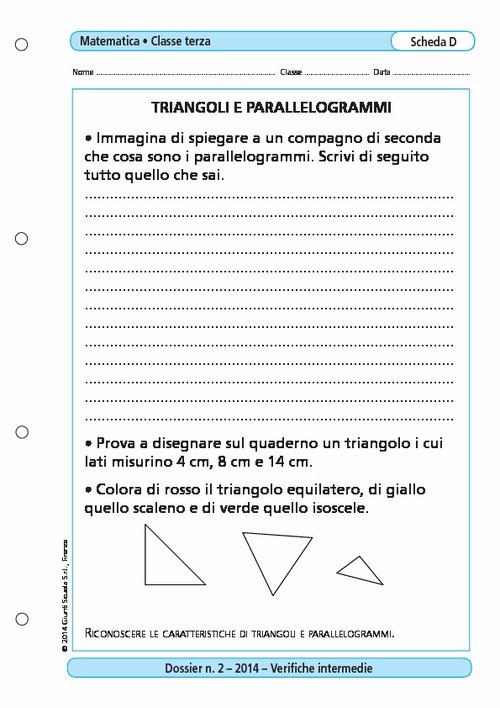 Triangoli e parallelogrammi | Giunti Scuola Triangoli e parallelogrammi | Giunti Scuola