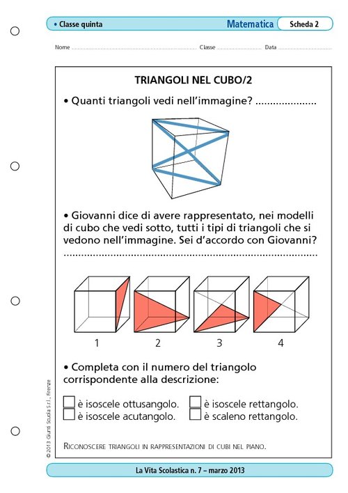 Triangoli nel cubo/2 | Giunti Scuola Triangoli nel cubo/2 | Giunti Scuola