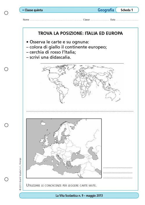 Trova la posizione: Italia ed Europa | Giunti Scuola Trova la posizione: Italia ed Europa | Giunti Scuola