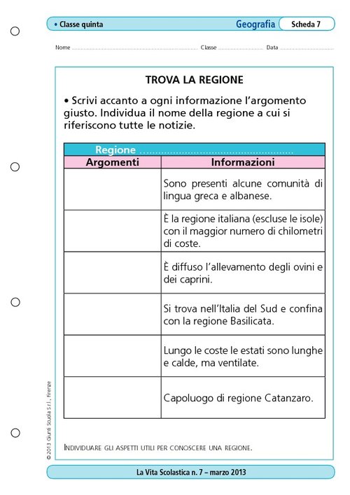 Trova la regione | Giunti Scuola Trova la regione | Giunti Scuola