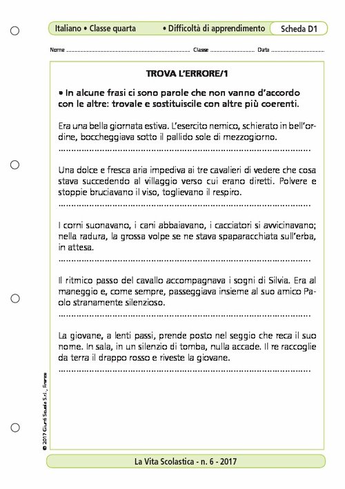 Trova l'errore/1 | Giunti Scuola Trova l'errore/1 | Giunti Scuola