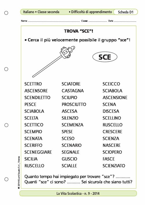 Trova "sce"! | Giunti Scuola Trova "sce"! | Giunti Scuola