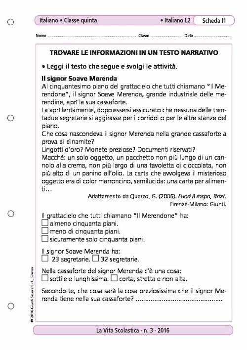 Trovare le informazioni in un testo narrativo | Giunti Scuola