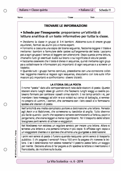 Trovare le informazioni | Giunti Scuola Trovare le informazioni | Giunti Scuola