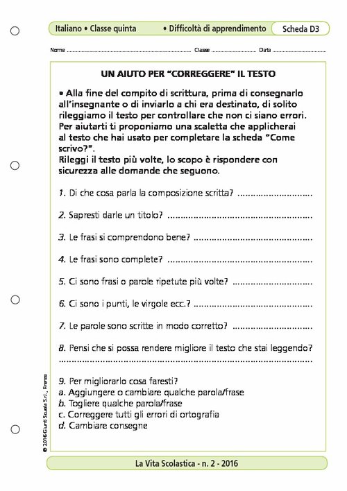 Un aiuto per "correggere" il testo | Giunti Scuola Un aiuto per "correggere" il testo | Giunti Scuola