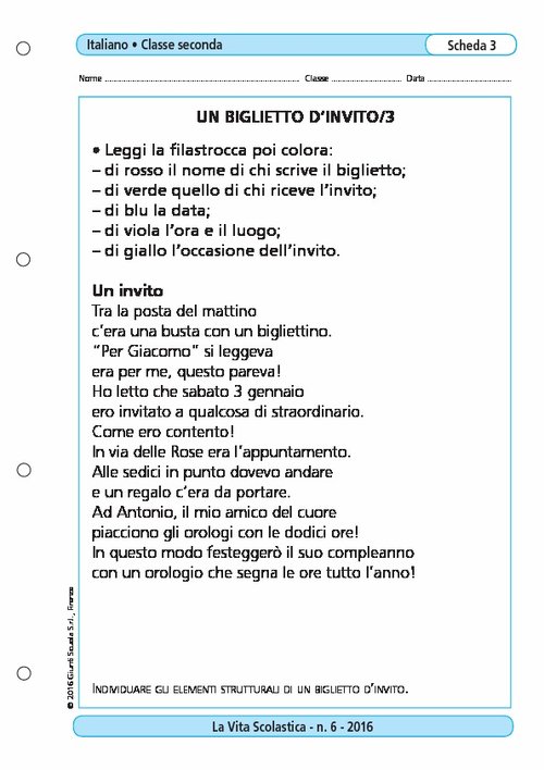 Un biglietto d'invito/3 | Giunti Scuola Un biglietto d'invito/3 | Giunti Scuola