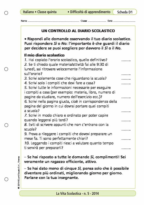 Un controllo al diario scolastico | Giunti Scuola Un controllo al diario scolastico | Giunti Scuola