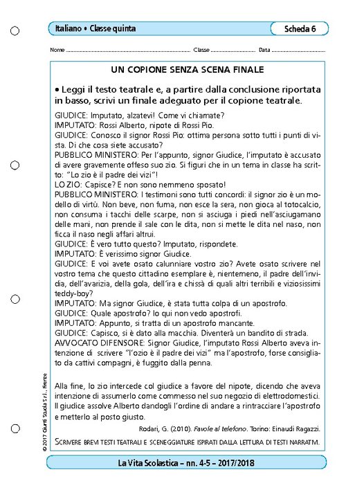 Un copione senza scena finale | Giunti Scuola Un copione senza scena finale | Giunti Scuola