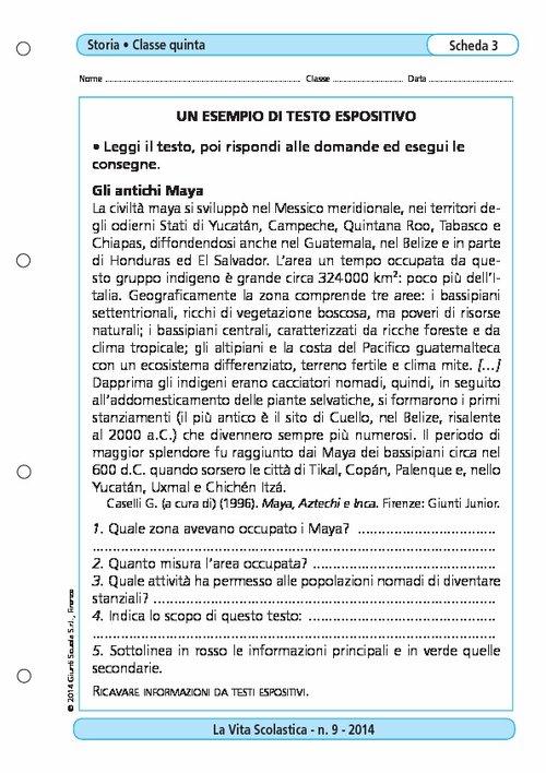 Un esempio di testo espositivo | Giunti Scuola Un esempio di testo espositivo | Giunti Scuola