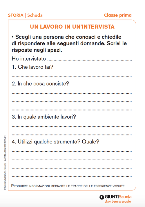 Un lavoro in un'intervista | Giunti Scuola Un lavoro in un'intervista | Giunti Scuola
