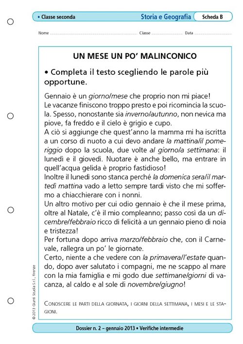 Un mese un po' malinconico | Giunti Scuola Un mese un po' malinconico | Giunti Scuola