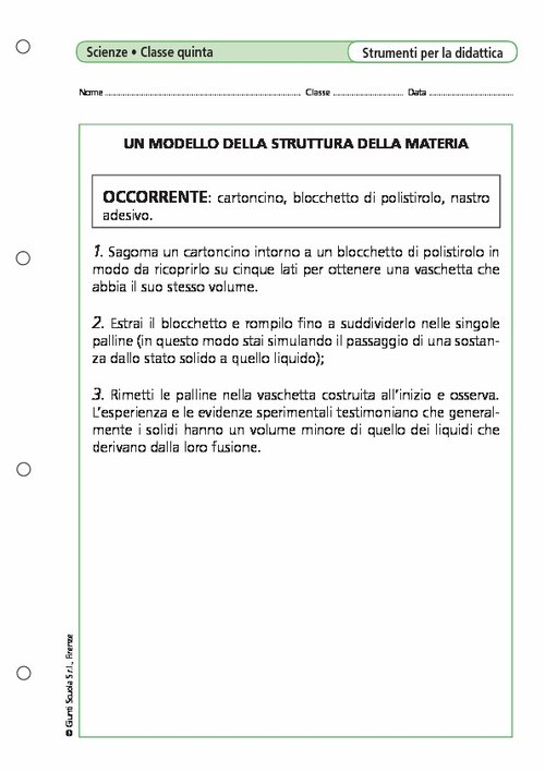 Un modello della struttura della materia | Giunti Scuola Un modello della struttura della materia | Giunti Scuola