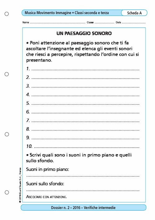 Un paesaggio sonoro | Giunti Scuola Un paesaggio sonoro | Giunti Scuola
