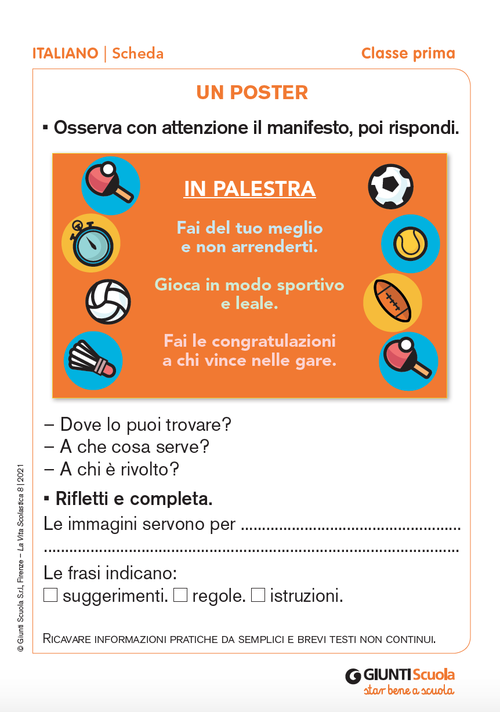 Un poster | Giunti Scuola Un poster | Giunti Scuola