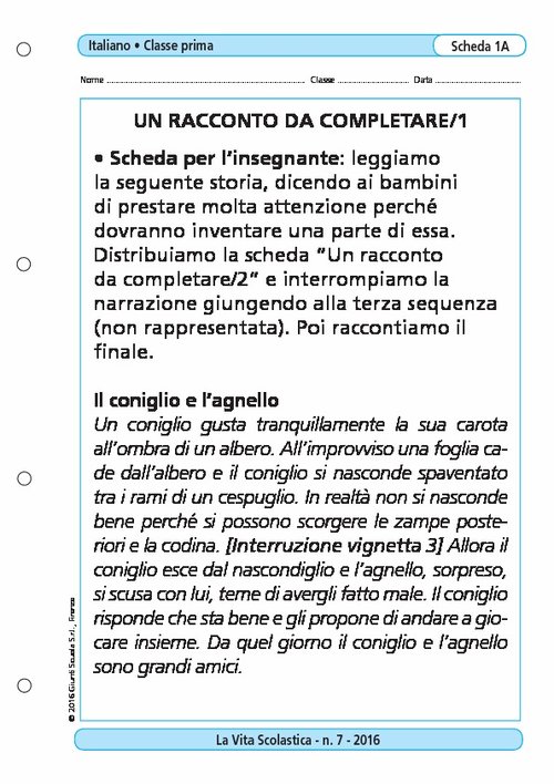 Un racconto da completare/1 | Giunti Scuola Un racconto da completare/1 | Giunti Scuola