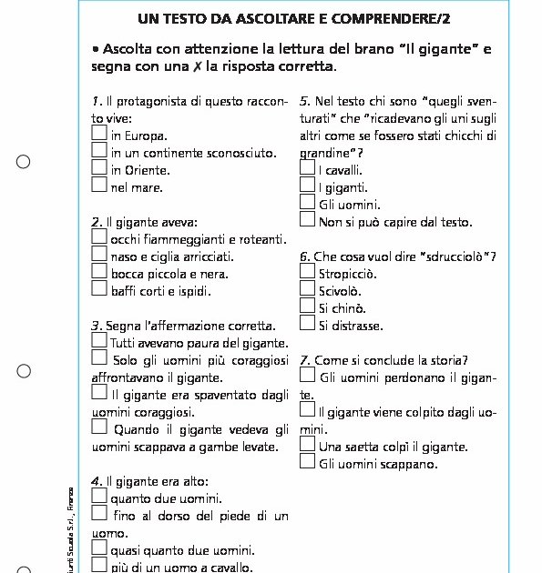 Un Testo Da Ascoltare E Comprendere 2 Un Testo Da Ascoltare E 