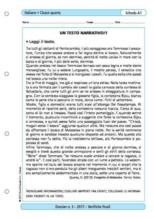 Un testo narrativo/1 | Giunti Scuola Un testo narrativo/1 | Giunti Scuola